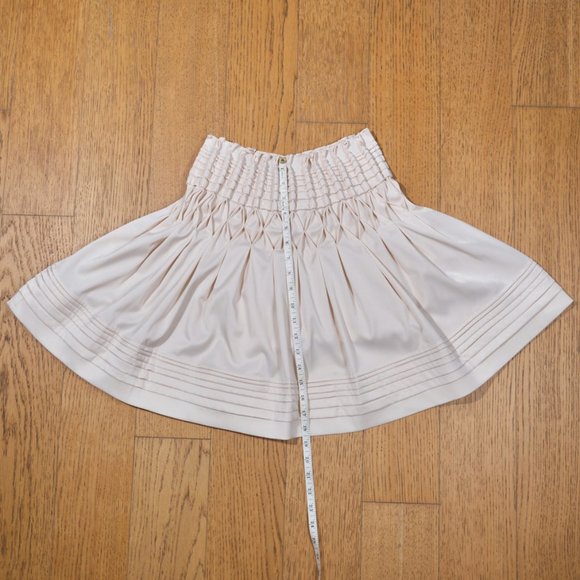 MaxMara: Pleaded Cream Mini Skirt - Picture 9 of 12